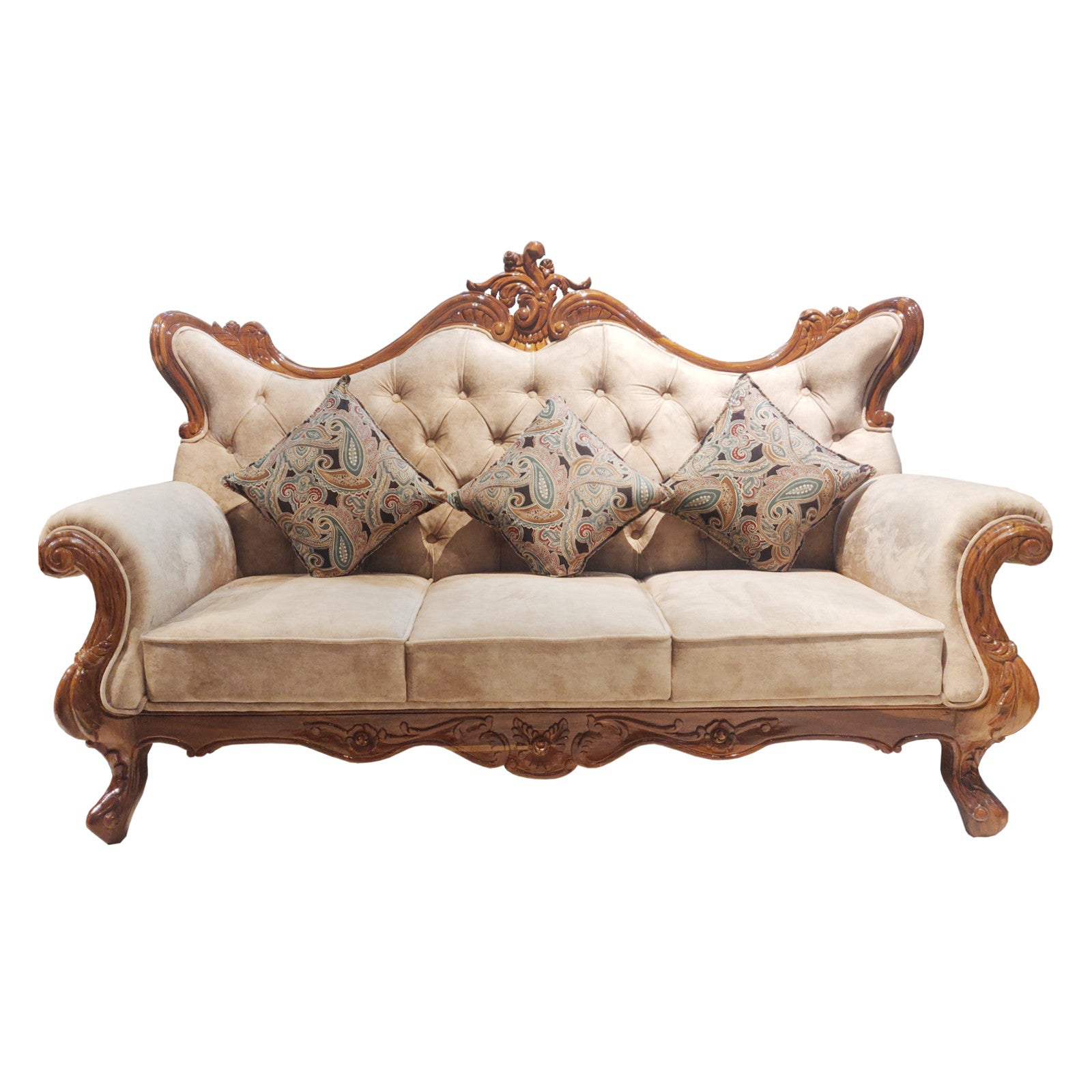 Premium Sofa Amaltas Pure Sagwan Teak Hand Made from Solid Indian Teak Wood with Traditional