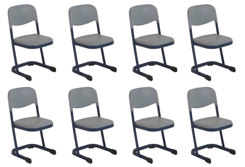 Modern Study Chair in Metal Frame Legs Base - Blue