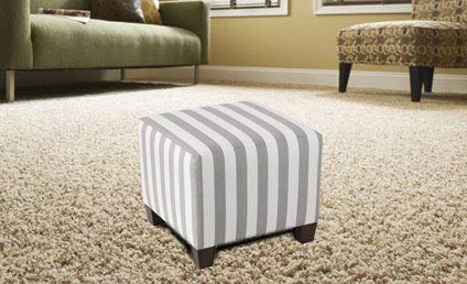 Fully Cushioned Cotton Pouffe Solid Wooden Frame