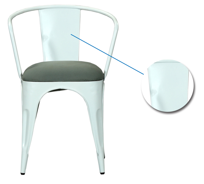 Cafe Chair With Metal Frame Cushioned