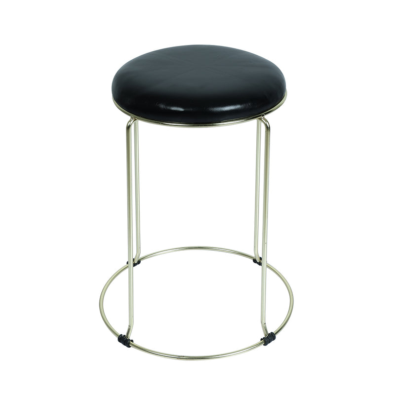 Doctor Stool in Leatherette with Metal Frame Legs Base
