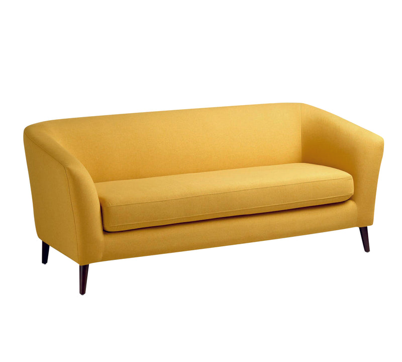 Leatherette Sofa in Wooden Legs Base Cushioned