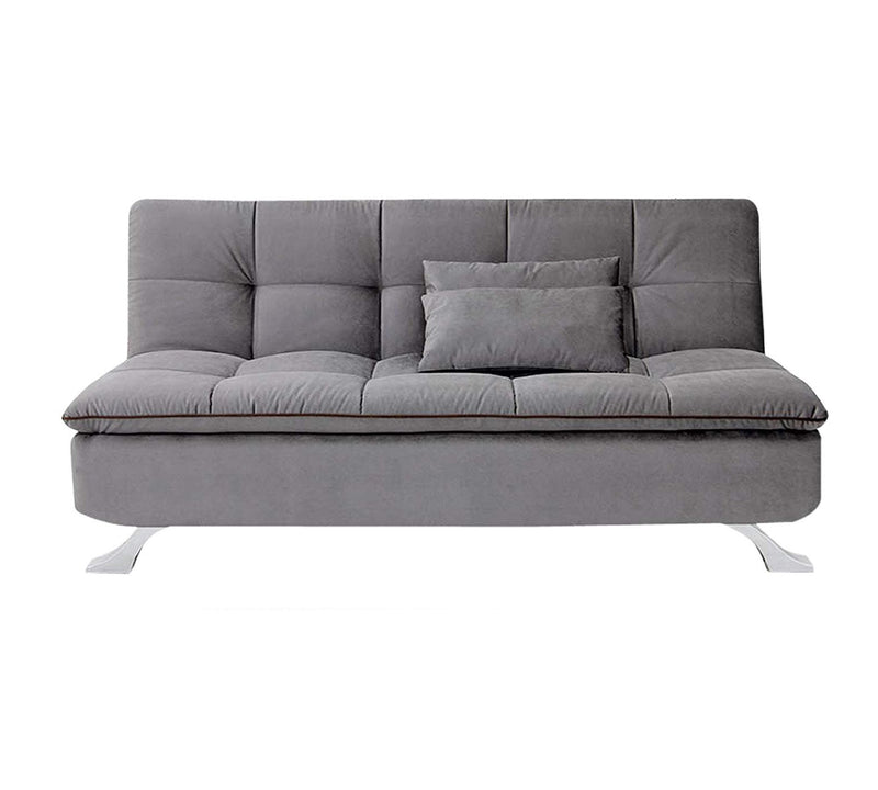 3 Seater Fabric Sofa cum Bed with Metal Legs Base