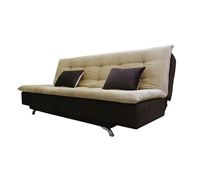 Wooden Frame Metal Legs Convertible Fabric Sofa cum Bed