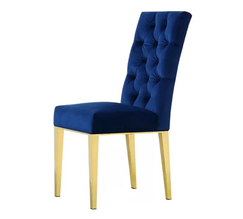 Solid Wooden Frame Legs Base Fabric Velvet Armless Dining Chair