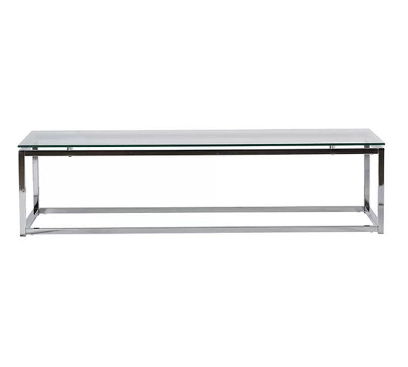 The Metal Chrome Legs Base Glass Top Center Table