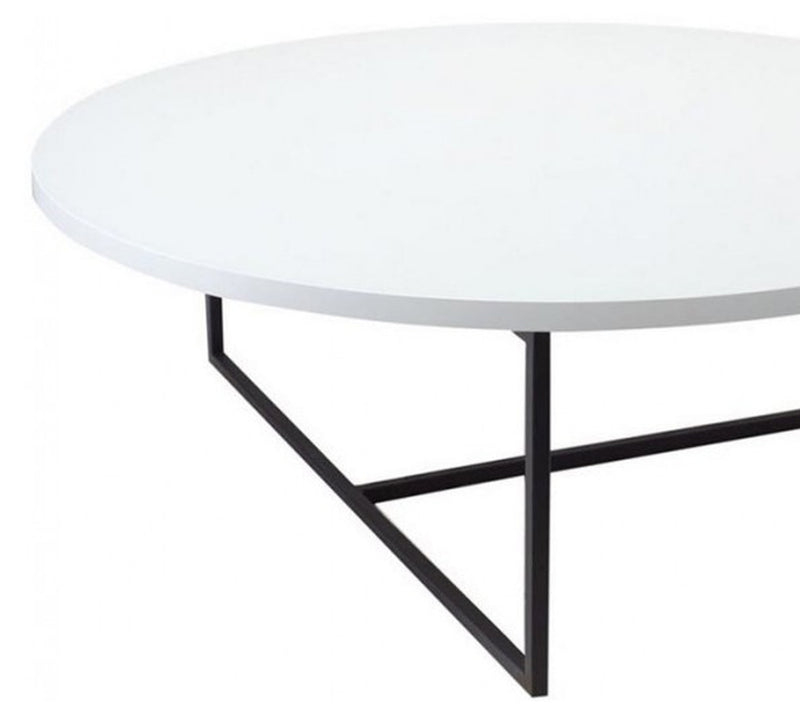 The Metal Frame Base Particle Board Top Round Center Table