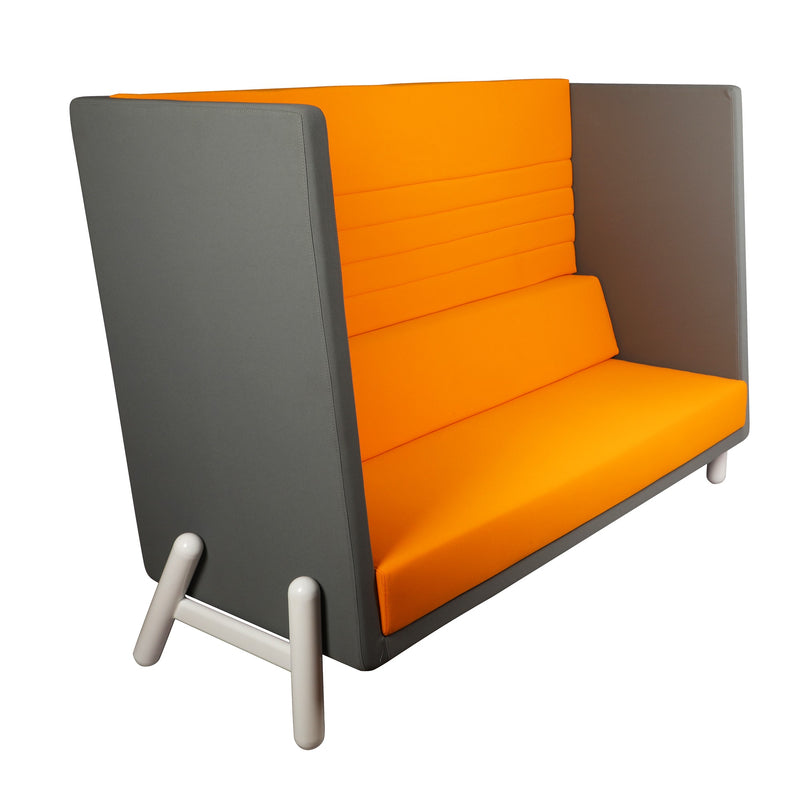 Three Seater Sofa With Metal Base High Rise Back