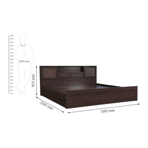 King Size Bed Half Hydraulic Storage and Half Lift Panels