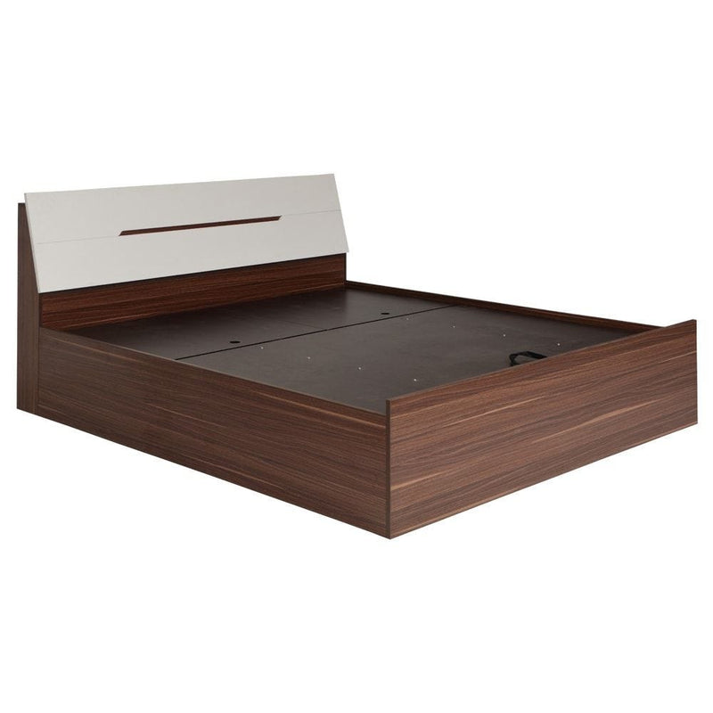 Solid wood King Size Bed With Hydraulic Storage Walnut Finish