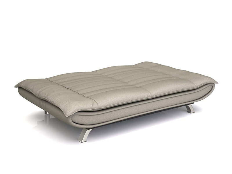 Metal Legs Base Solid Wooden Frame Leatherette Sofa cum bed