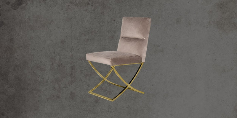 Upholstered Dining Chair with Steel Frame Base
