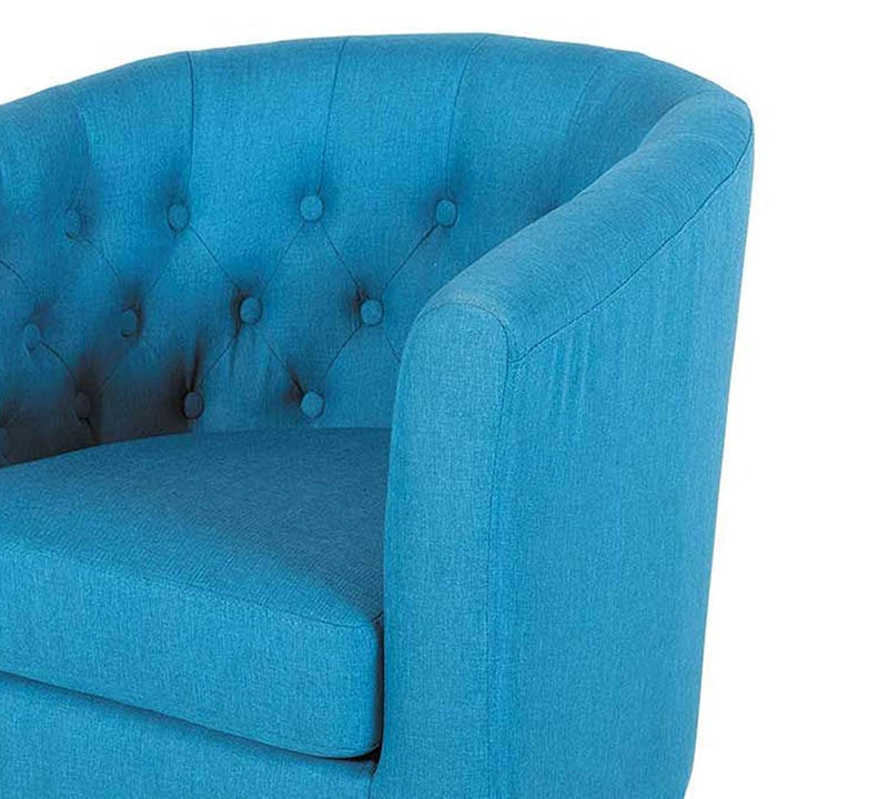 Button Tufted Leatherette Club Chair