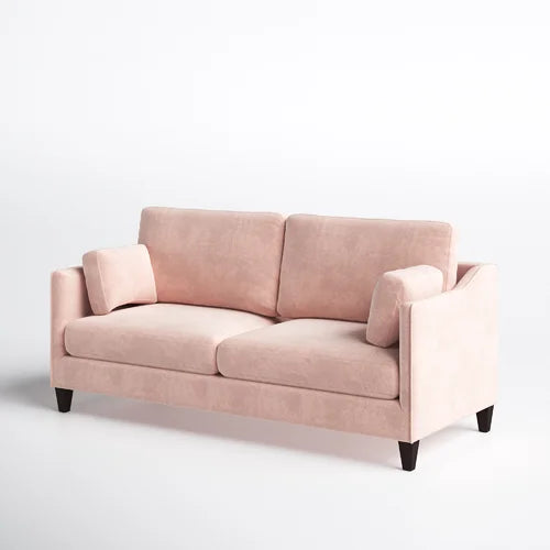 2 Seater Velvet Sofa with Wooden Legs