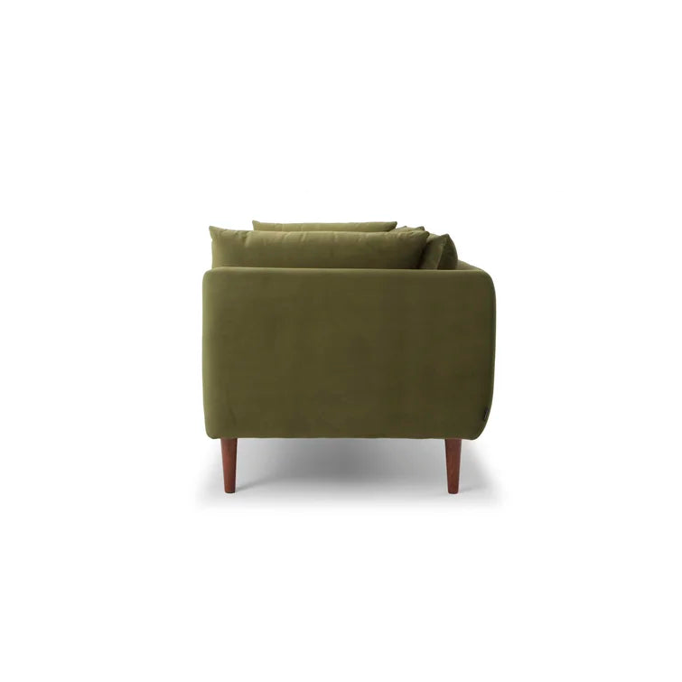 3 Seater Velvet Sofa with Wooden Legs