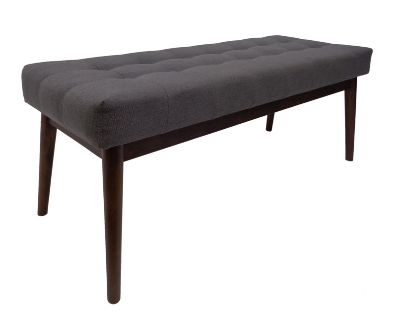 Ottoman in Fabric Upholstery & Wooden Legs Base