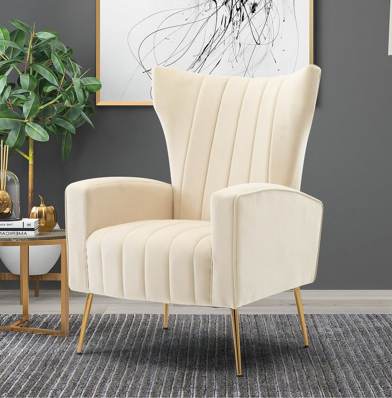 Versatile Luxury Unique Design Accent Chair with Golden Metal Legs