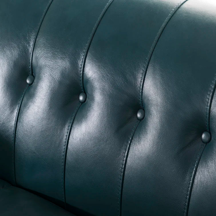 3 Seater Leatherette Sofa with Metal Legs