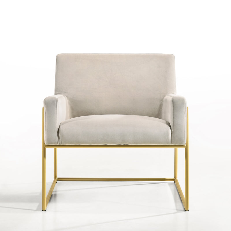 Accent Chair with SS Legs in Gold Finish