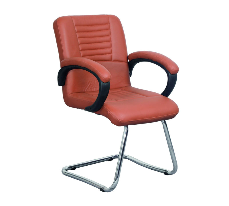 Leather Office Visitor Chairs with Chrome Frame Base