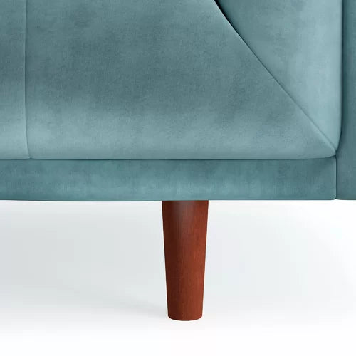 4 Seater Velvet Sofa with Wooden Legs