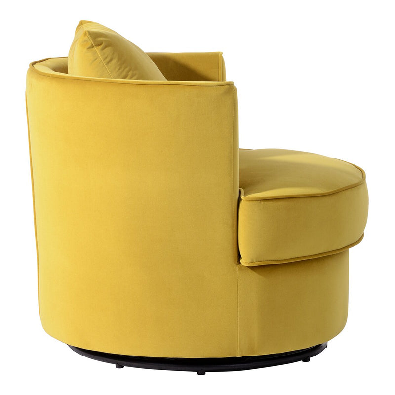 Swivel Lounge Chair with Wooden Frame Base