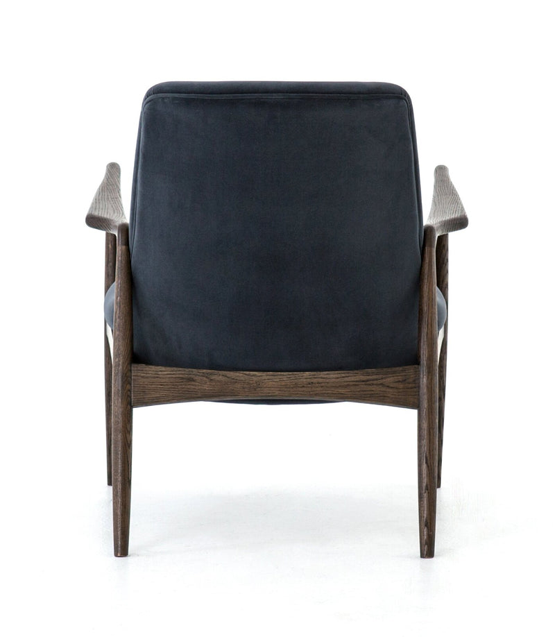 Wooden Lounge Chair with Modern Velvet