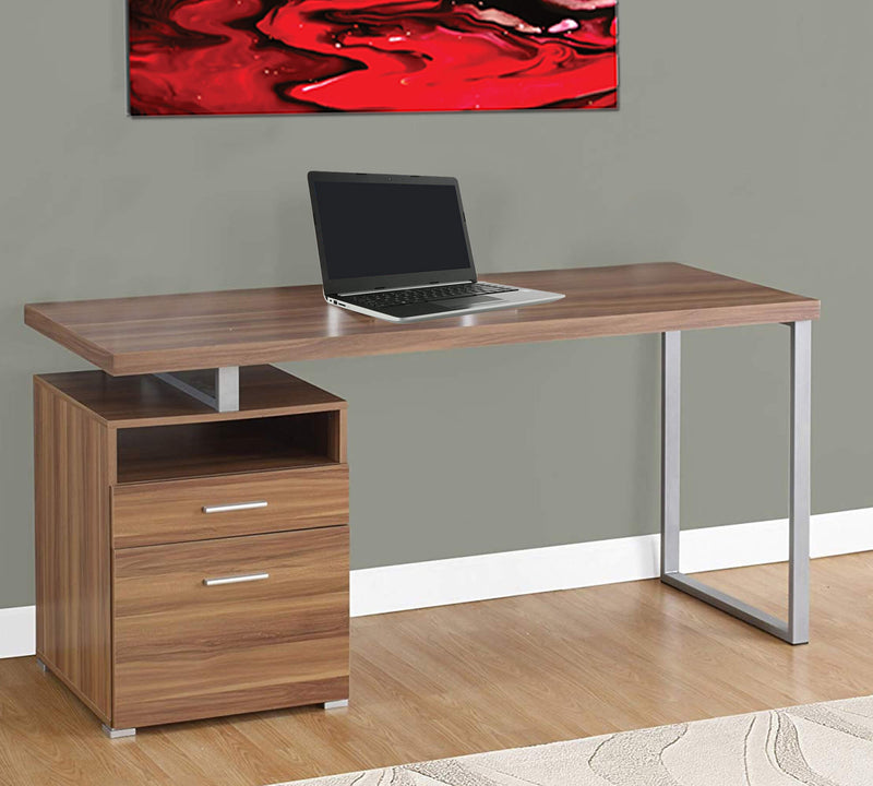 Wooden Computer Study Tables with Side Drawer and  Metal Base