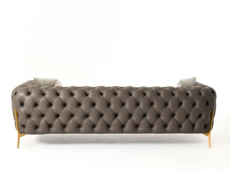 4 Seater Leatherette Sofa with Metal Legs