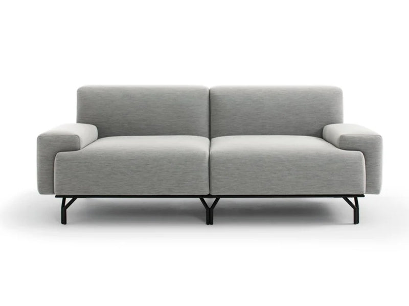 2 Seater Suede Sofa with Metal Legs