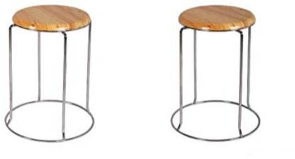 Doctor Stool With Metal Frame Base in Wooden