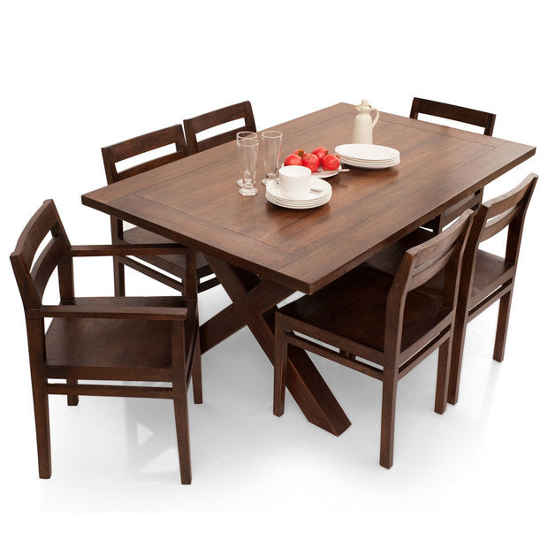 Dining table chairs set of 6 With Wooden Frame Base