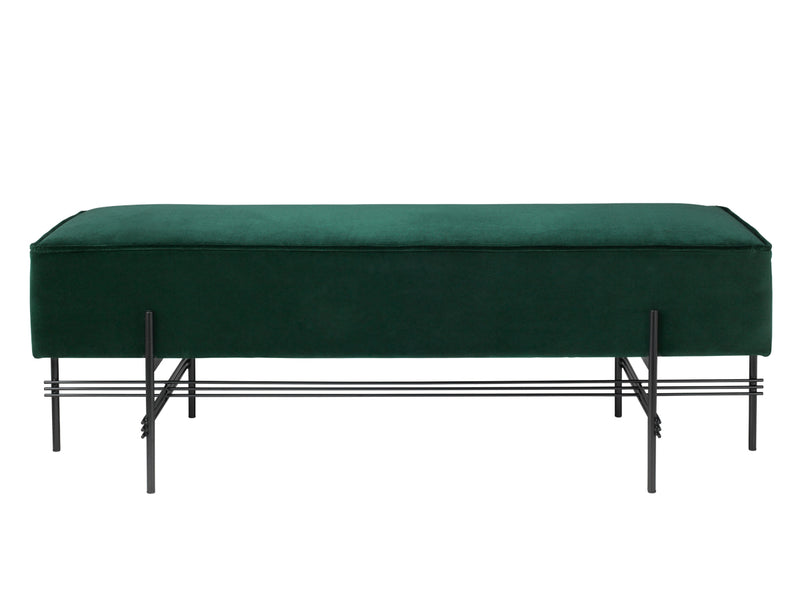 Ottoman in Fabric Upholstery & Metal Base