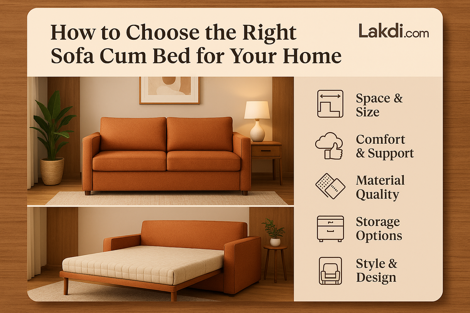 How to Choose the Right Sofa Cum Bed for Your Home | Lakdi.com