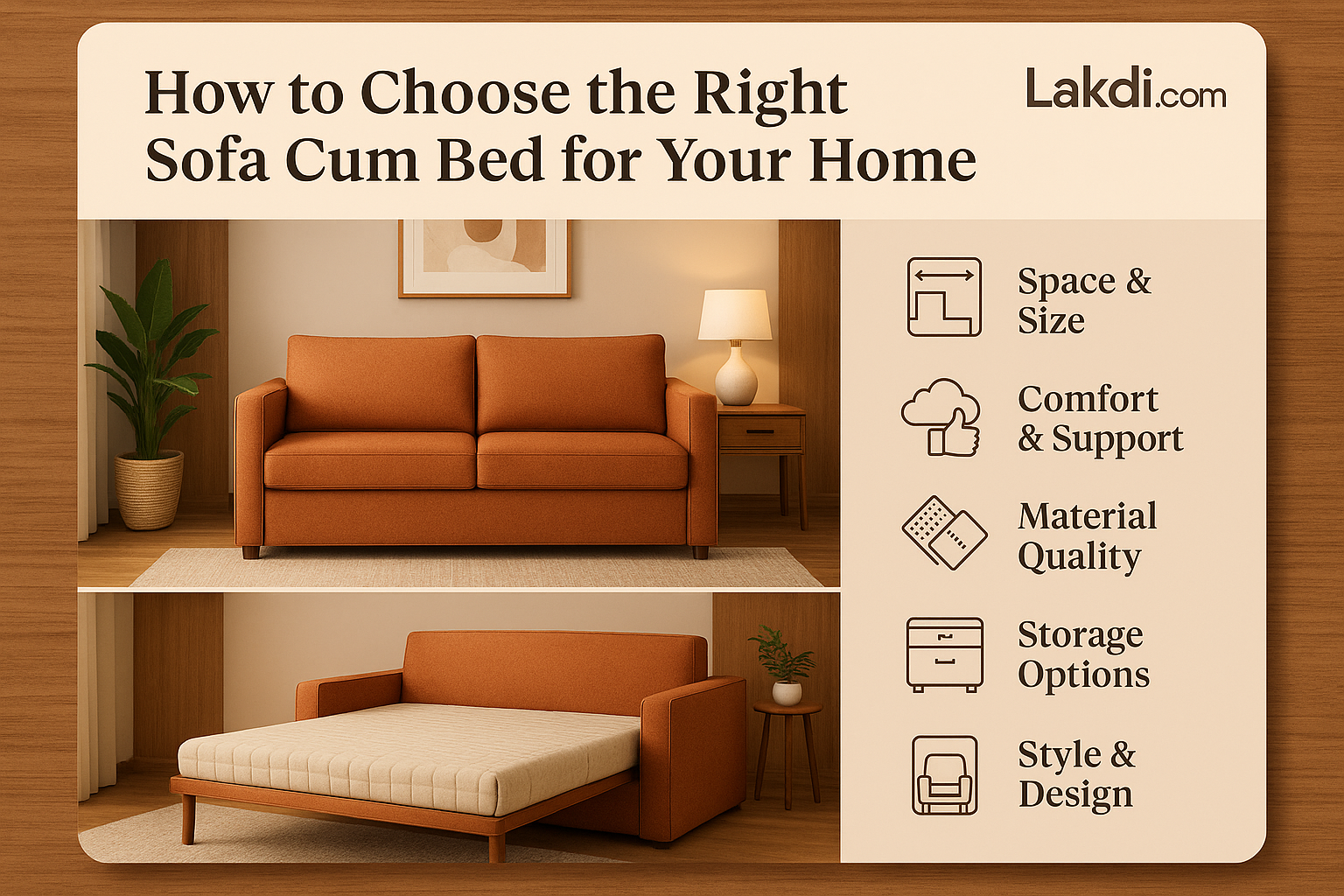 How to Choose the Right Sofa Cum Bed for Your Home | Lakdi.com