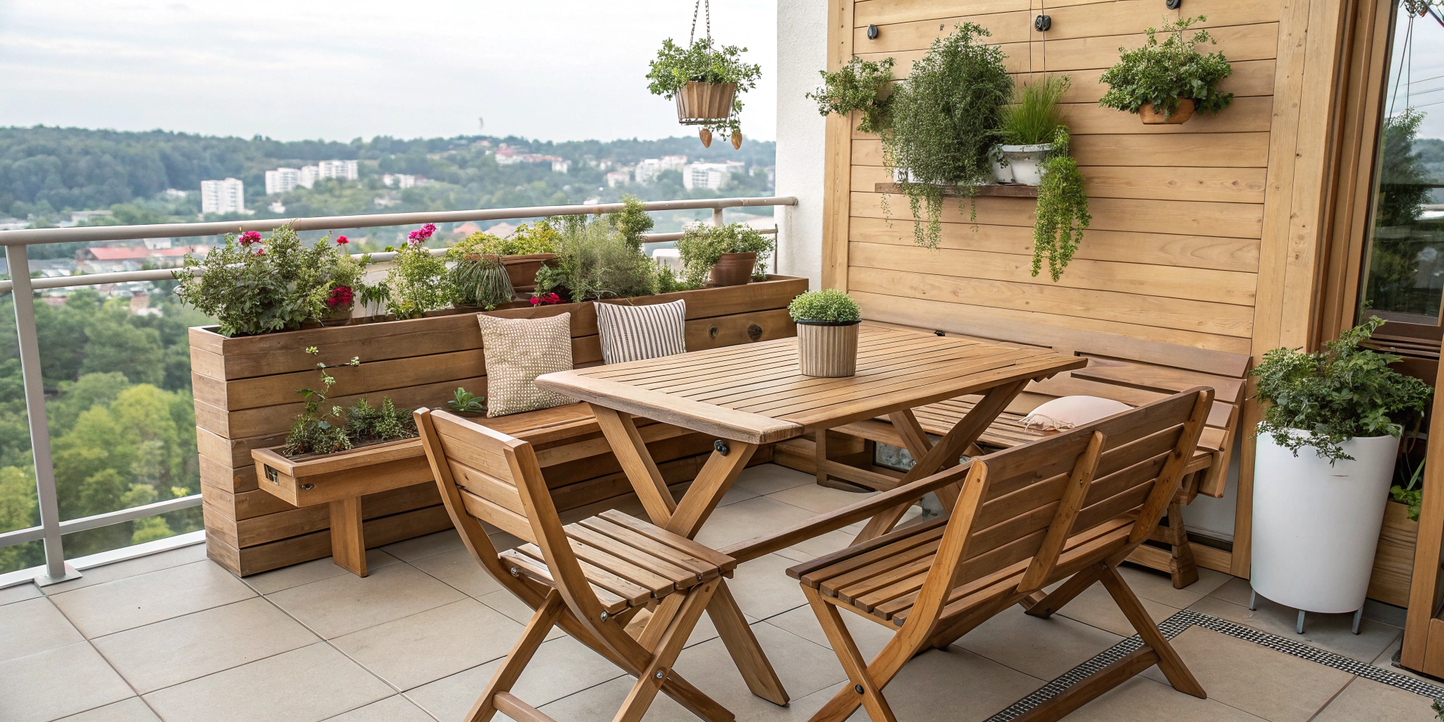 Outdoor Wooden Furniture Ideas for Balconies & Terraces