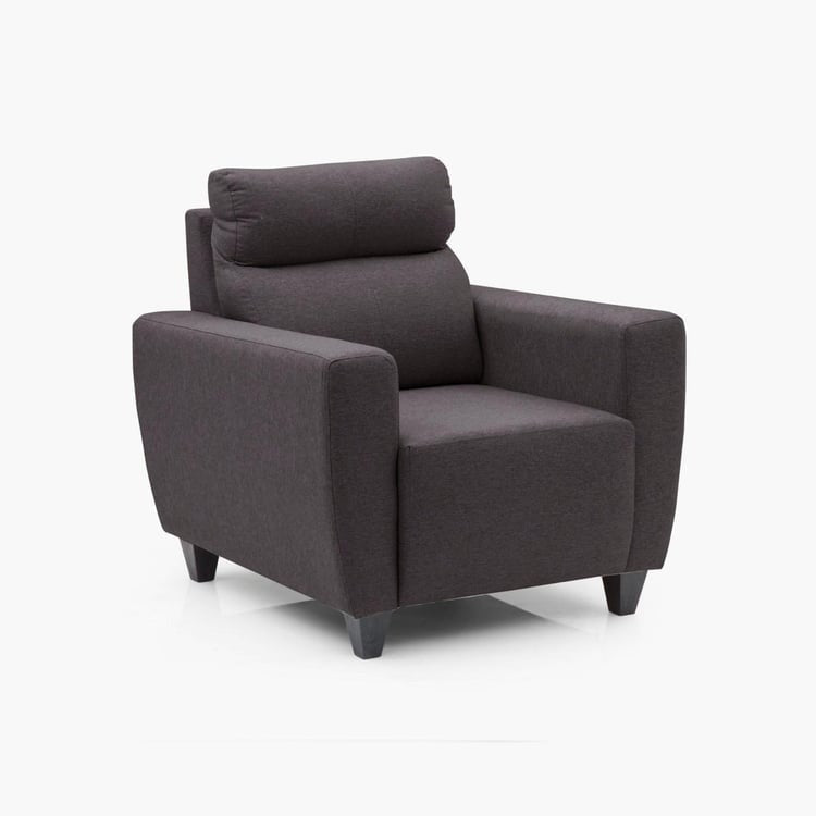 Modern Fabric Sofa Single Seater with Soft Cushioning, Solid Wood Frame & High Back Support for Comfortable Living Room Seating
