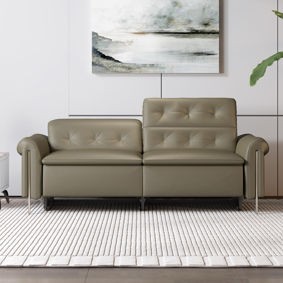 Luxury 2 Seater Recliner Sofa in Premium Leatherette | Modern Comfortable Living Room Couch with Adjustable Backrest & Plush Seating