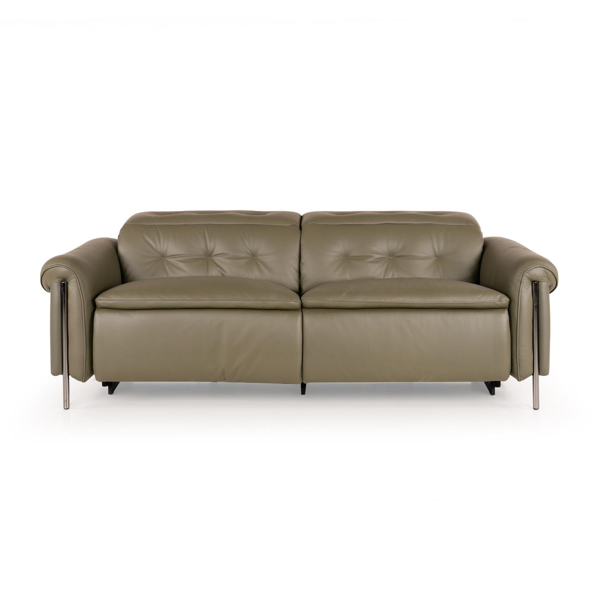 Leather Wooden Sofa Modern Minimal Design Premium Leather Upholstery High Density Foam Cushion Solid Wood Frame Handcrafted Durable Comfort