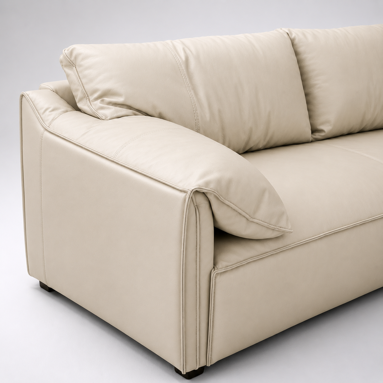 Modern Luxury 1 to 3-Seater Sofa | Premium Upholstered Fabric Sofa with Cushioned Armrests & Deep Seating | Contemporary Living Room Couch | Cream Beige