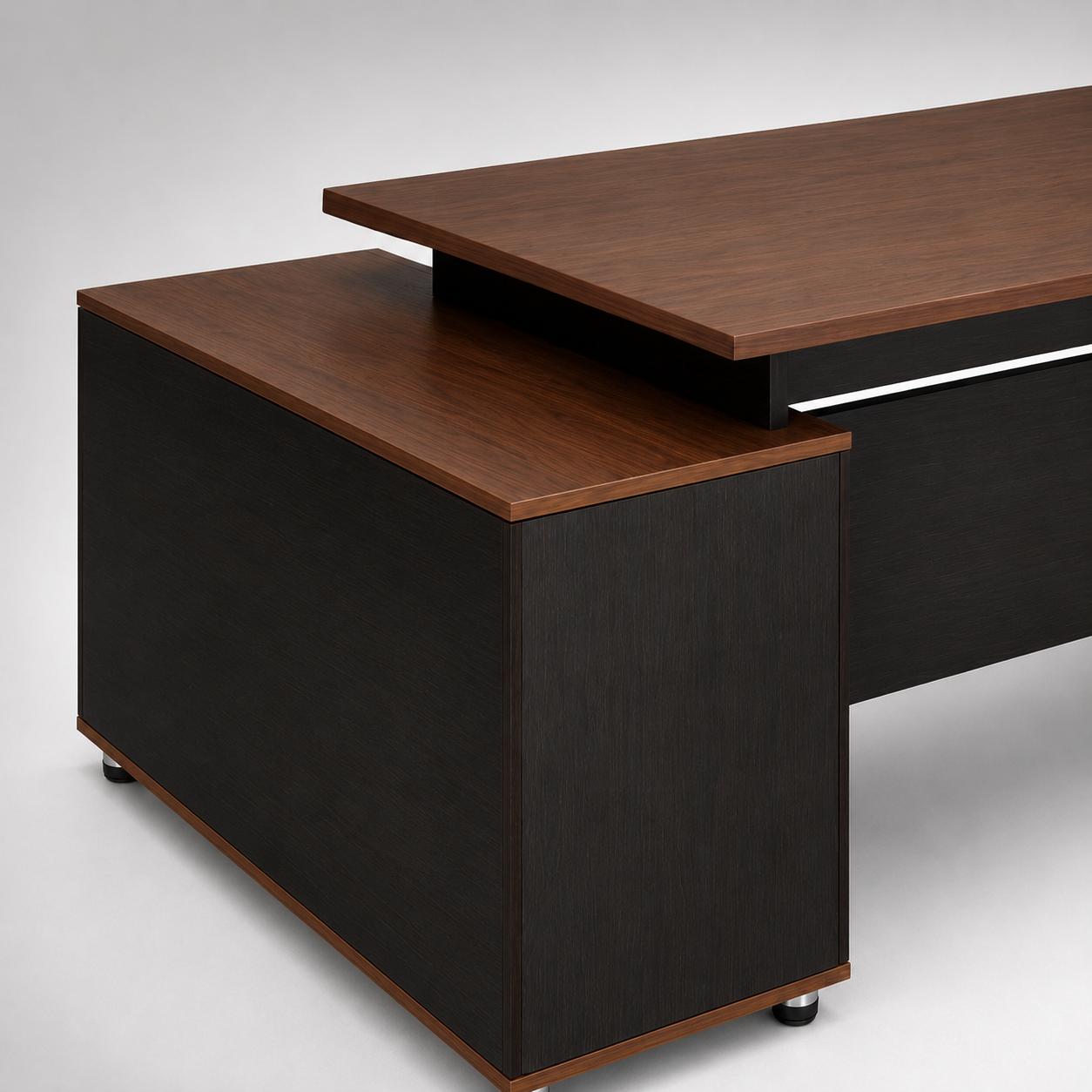 Modern Executive Office Desk with Side Storage Cabinet for CEO Cabin Manager Workspace Director Table Corporate Furniture Design