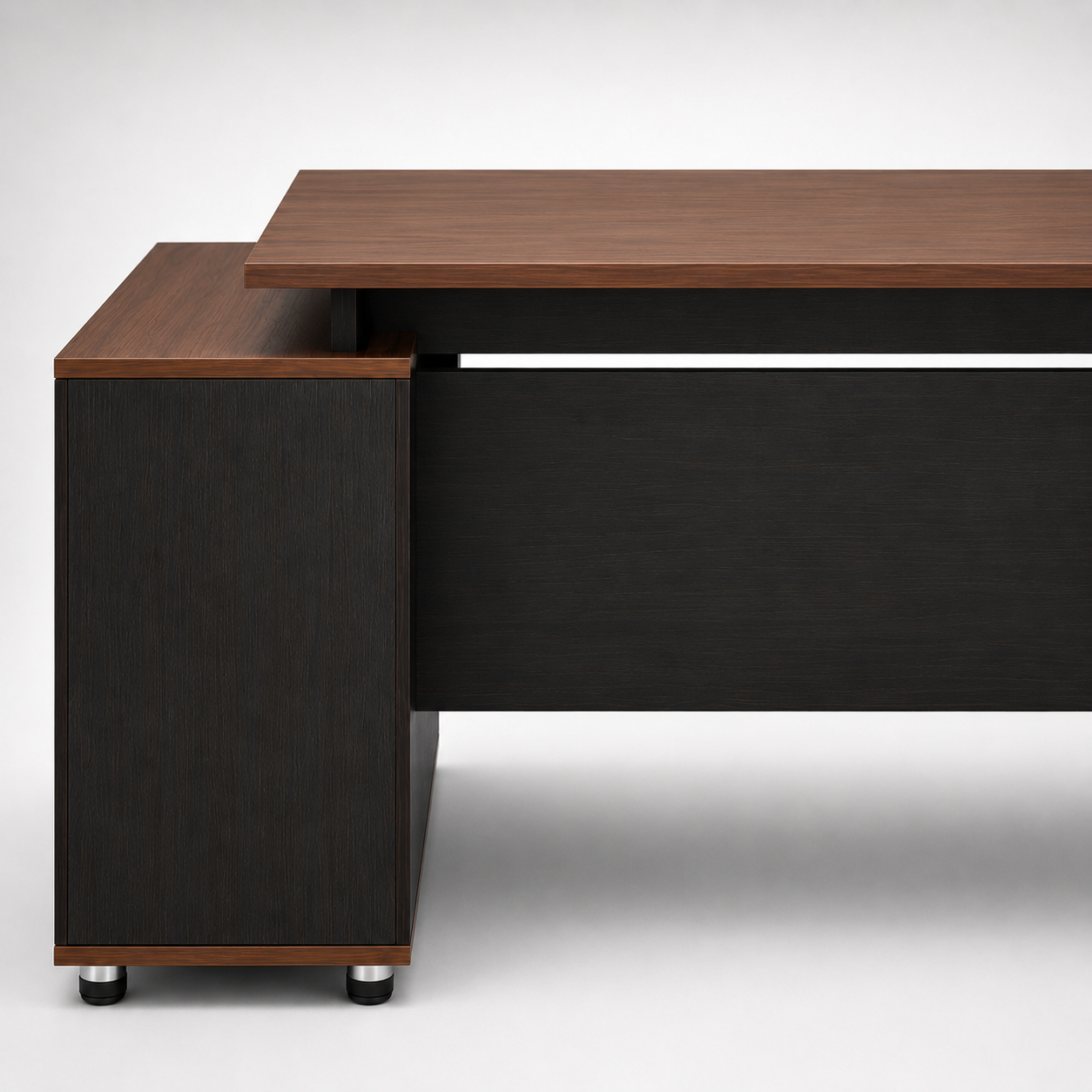 Modern Executive Office Desk with Side Storage Cabinet for CEO Cabin Manager Workspace Director Table Corporate Furniture Design