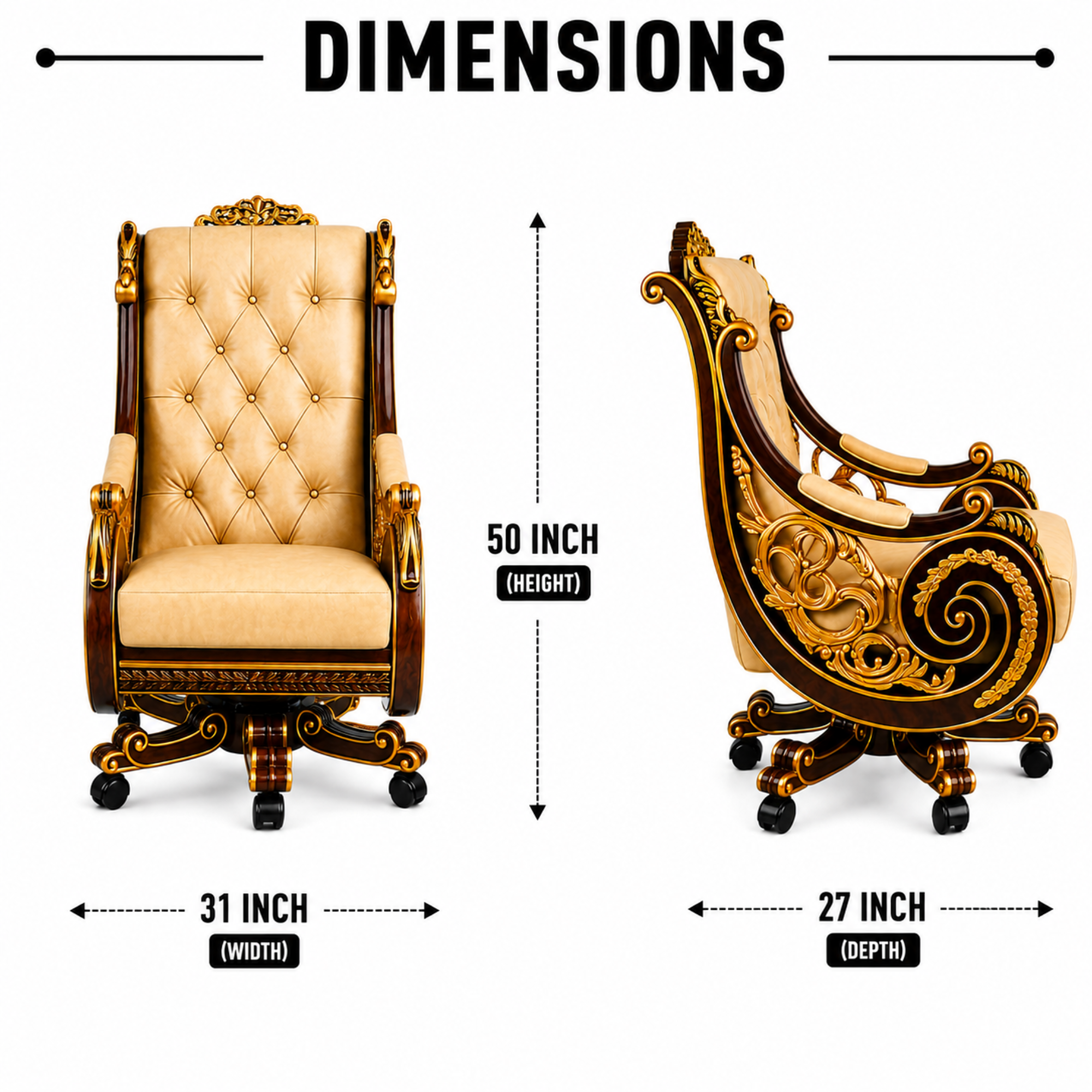 Beige Director Chair Dimensions