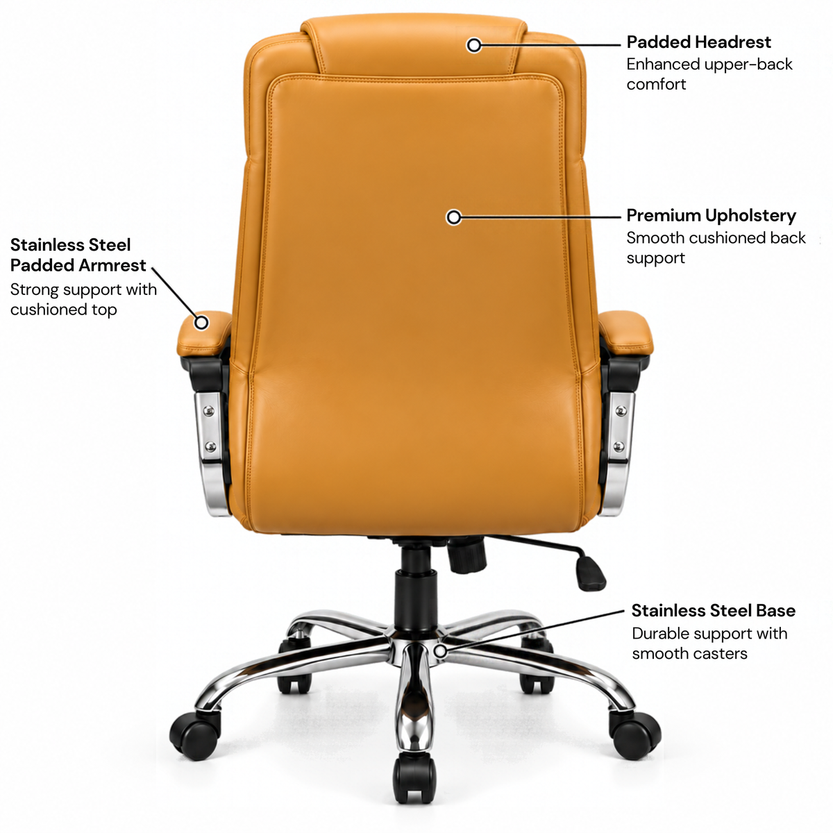 High Back Office Executive Chair with Chrome Base
