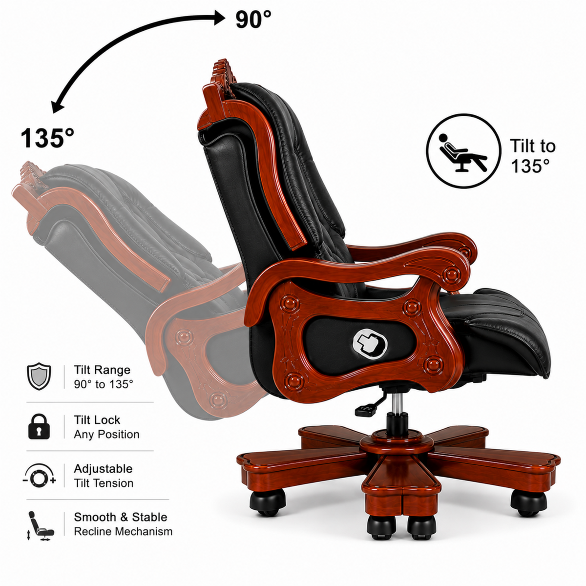 Black Director Chair Recline View
