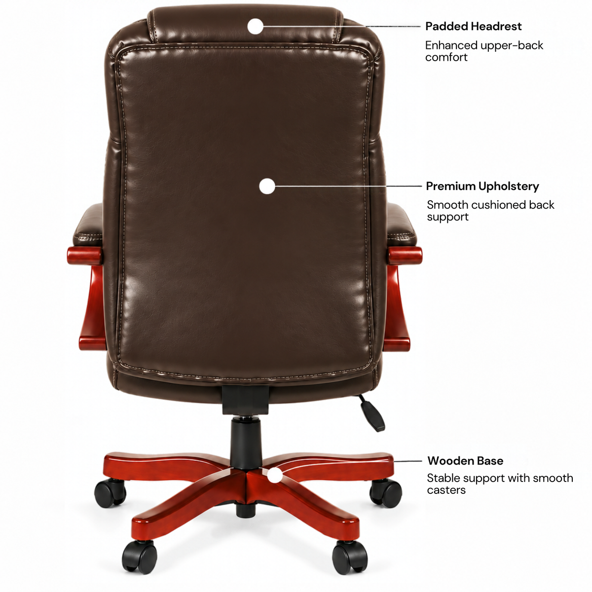Director office Chair Made in Plyboard with Leatherette Upholstery & Armrest with Height Adjustable & Revolving Chair