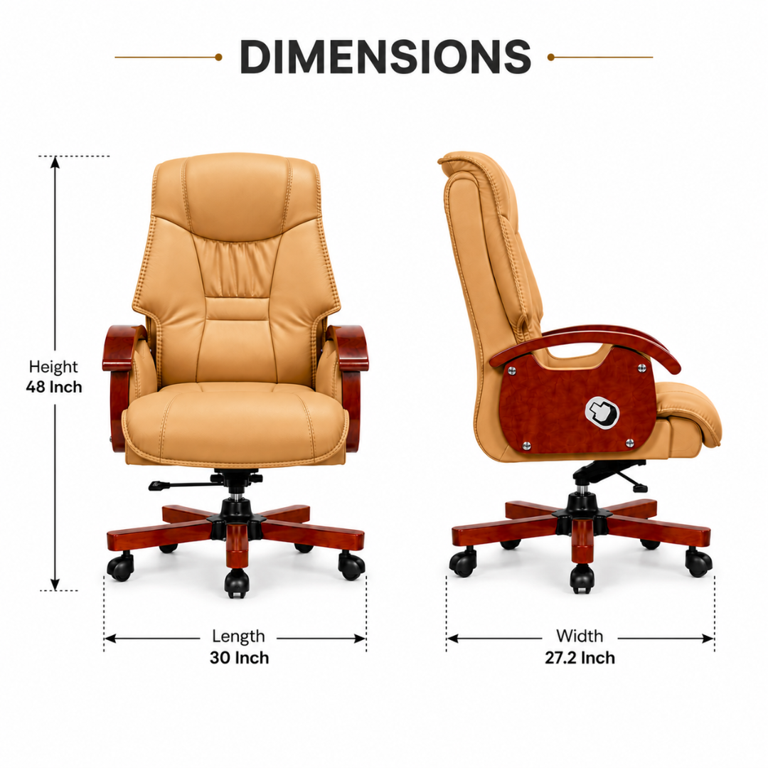 High Back Director Chair for office Modern Design Made in Plyboard with Leatherette & Recliner & Height Adjustable and Revolving Chair