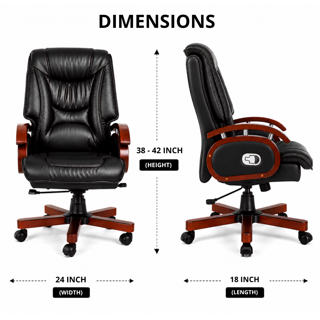 Ergonomic Director Chair: Modern Design, Plyboard & Leatherette, Recliner, Height Adjustable, Fixed Armrest & Revolving for Ultimate Comfort