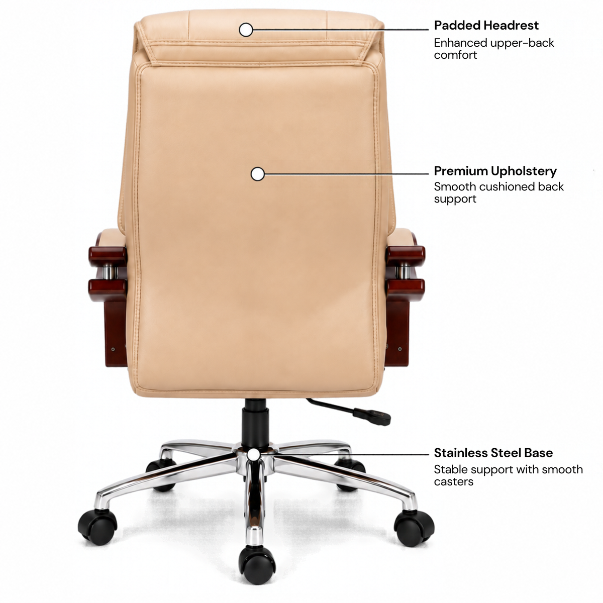 High Back Office Chair Leatherette Base
