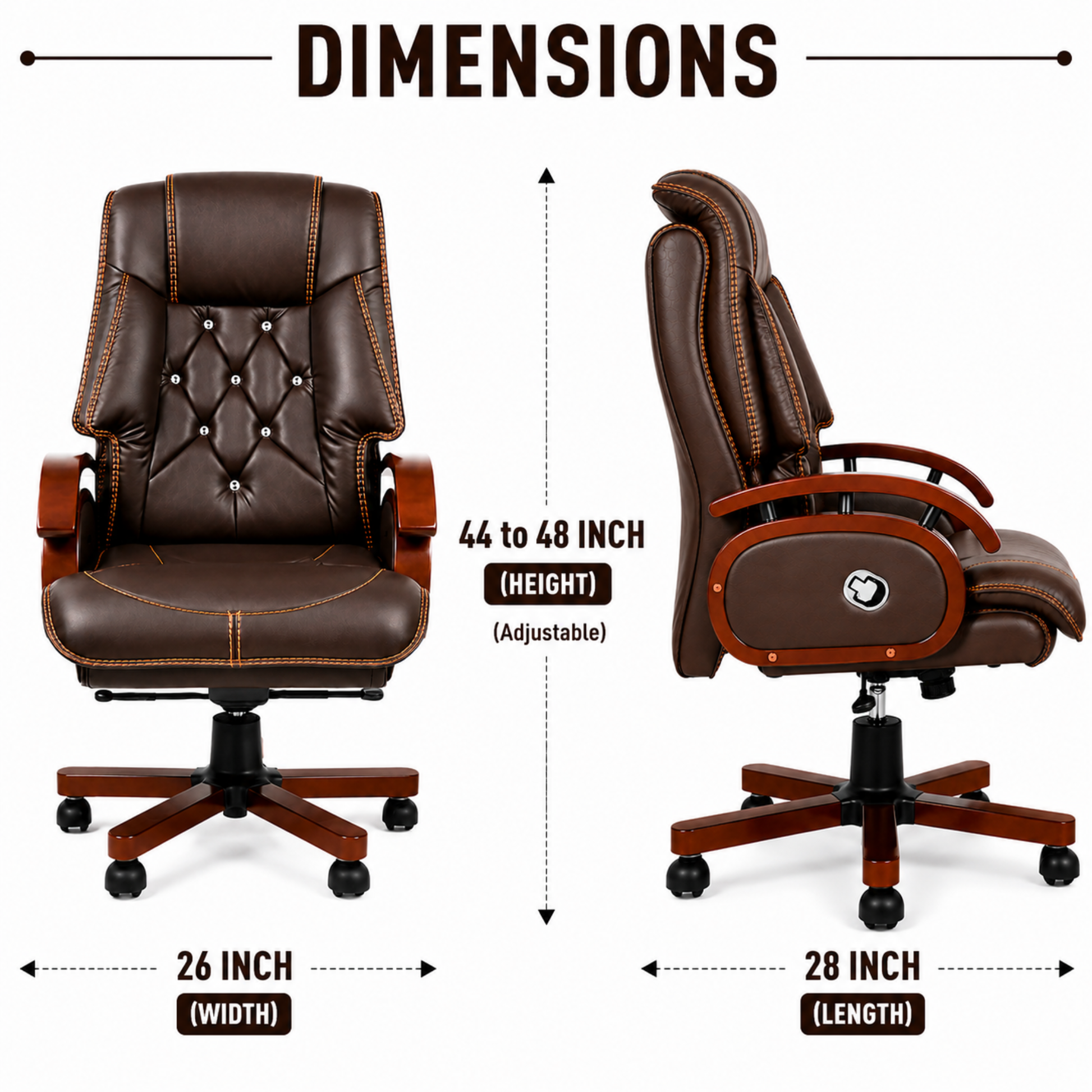 Executive Chair Dimensions View